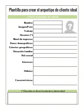 Plantilla gratis de cliente ideal